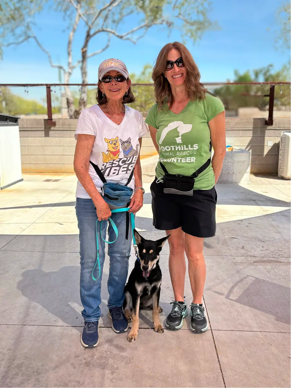 Foothills Animal Rescue Volunteers with Adoptable Dog